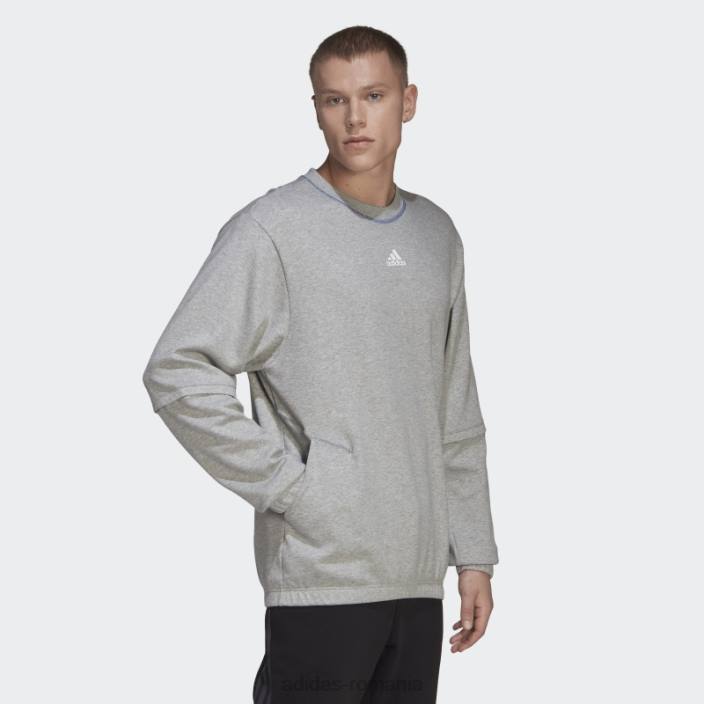 Adidas hanorac ușor trvl gri mediu bărbați gri mediu 2JBN15091