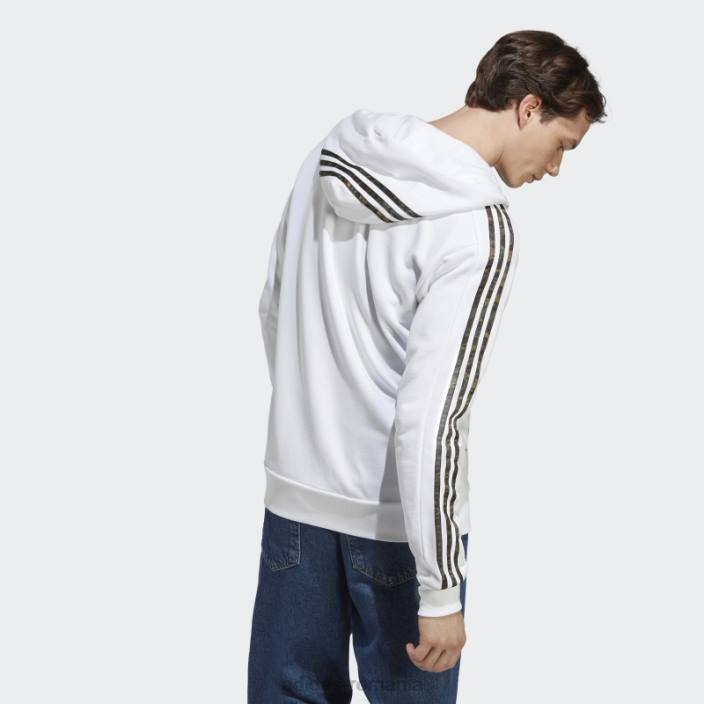 Adidas hot essentials french terry 3 dungi hanorac cu fermoar complet alb bărbați alb/măsliniu 2JBN5449