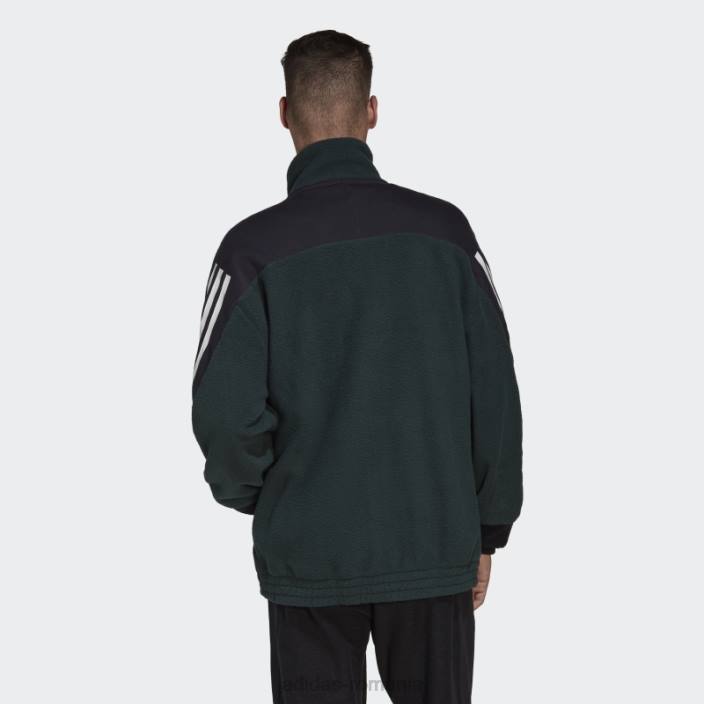 Adidas icoane verzi pentru viitor, bluză din lână polară cu 3 dungi bărbați verde 2JBN7258
