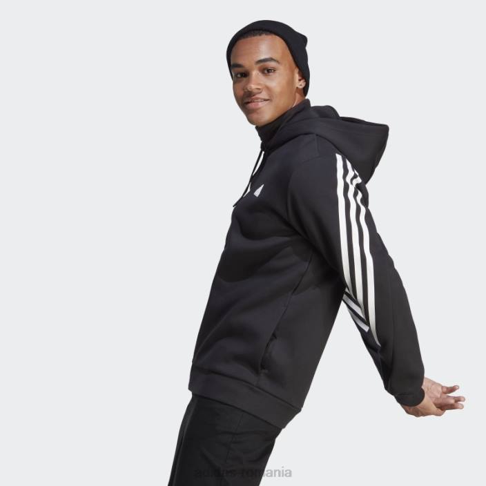 Adidas icoane viitoare 3 dungi hanorac cu fermoar complet alb fashion bărbați alb negru 2JBN861