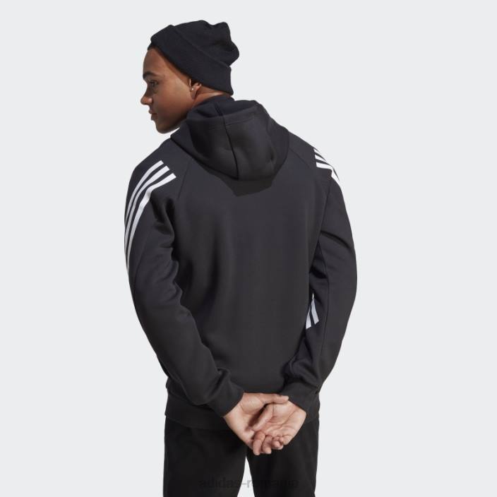 Adidas icoane viitoare 3 dungi hanorac cu fermoar complet alb fashion bărbați alb negru 2JBN861