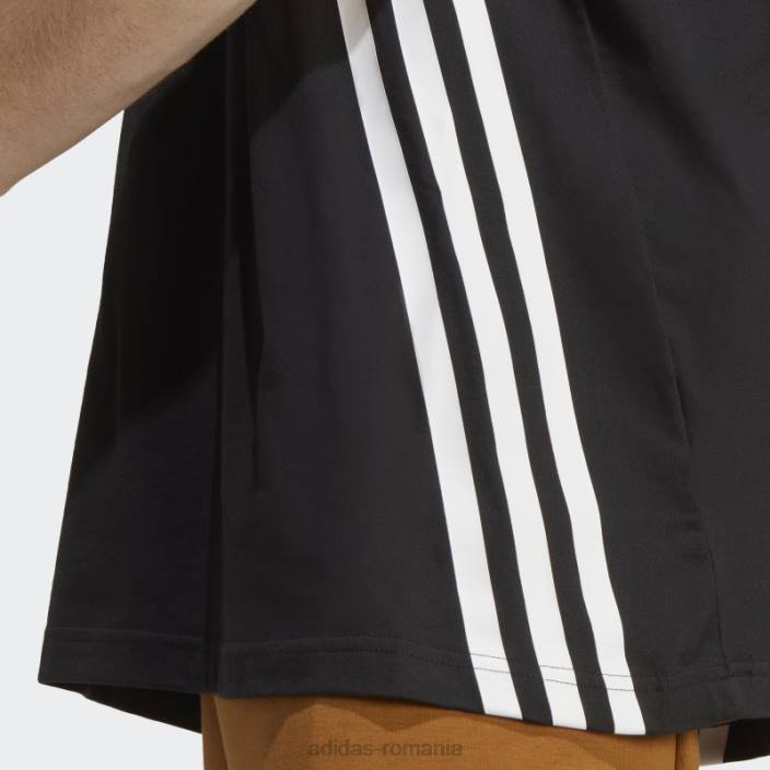 Adidas icoane viitoare 3 dungi tricou alb moda bărbați alb negru 2JBN5077