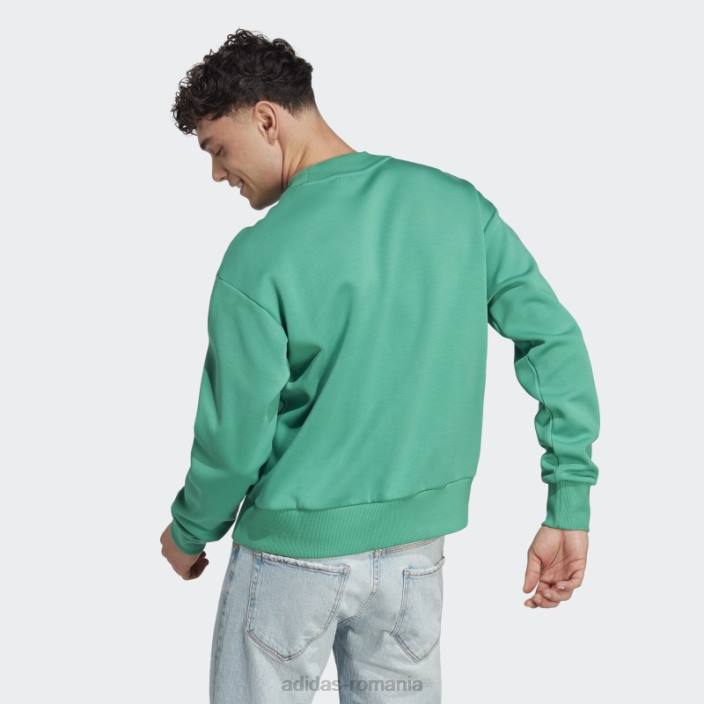 Adidas icoane viitoare insignă de echipaj sport hanorac curte verde bărbați verde curte 2JBN6001