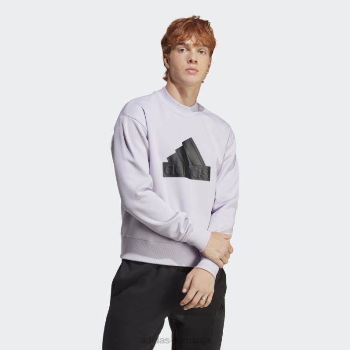 Adidas icoane viitoare insignă de echipaj sport hanorac zori argintii bărbați zori argintii 2JBN5245