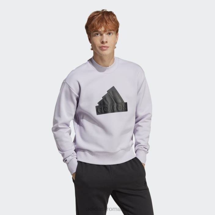 Adidas icoane viitoare insignă de echipaj sport hanorac zori argintii bărbați zori argintii 2JBN5245