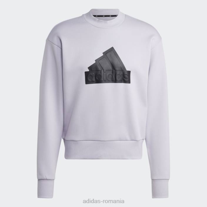 Adidas icoane viitoare insignă de echipaj sport hanorac zori argintii bărbați zori argintii 2JBN5245