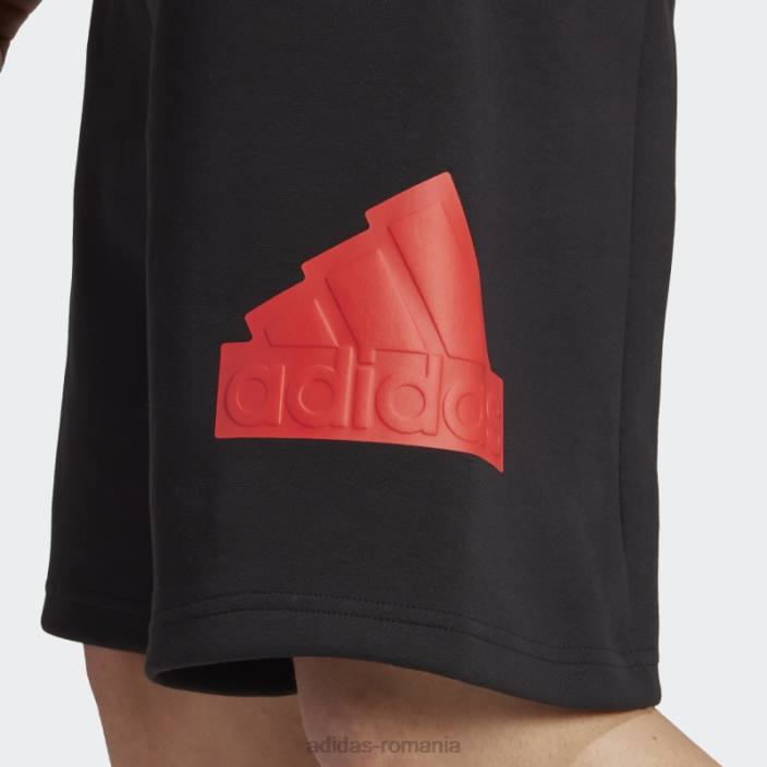 Adidas icoane viitoare insignă de pantaloni scurți sport negru bărbați negru/rosu 2JBN5887