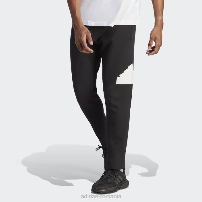 Adidas icoane viitoare insignă de pantaloni sport negru bărbați alb negru 2JBN5048
