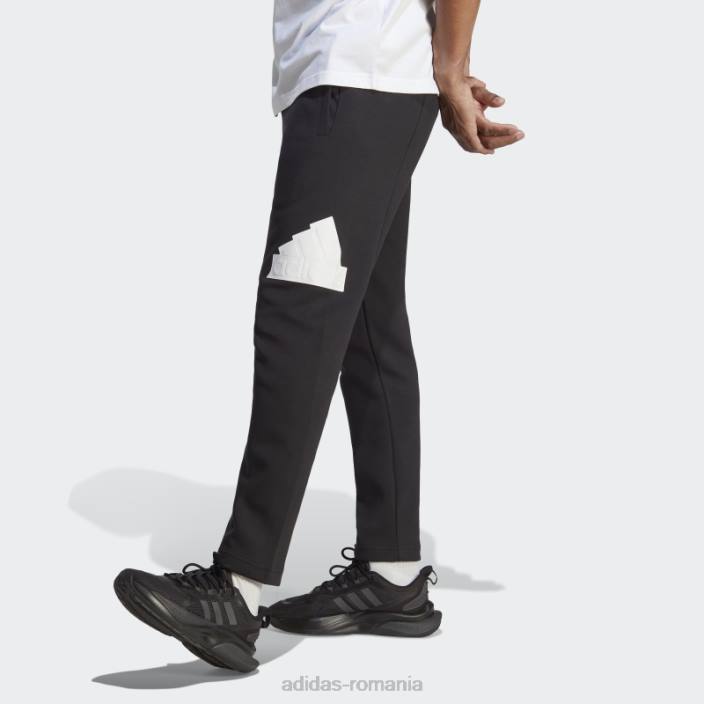 Adidas icoane viitoare insignă de pantaloni sport negru bărbați alb negru 2JBN5048