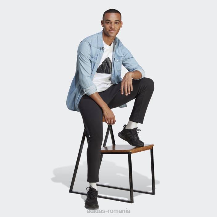 Adidas icoane viitoare insignă de pantaloni sport negru bărbați alb negru 2JBN5048