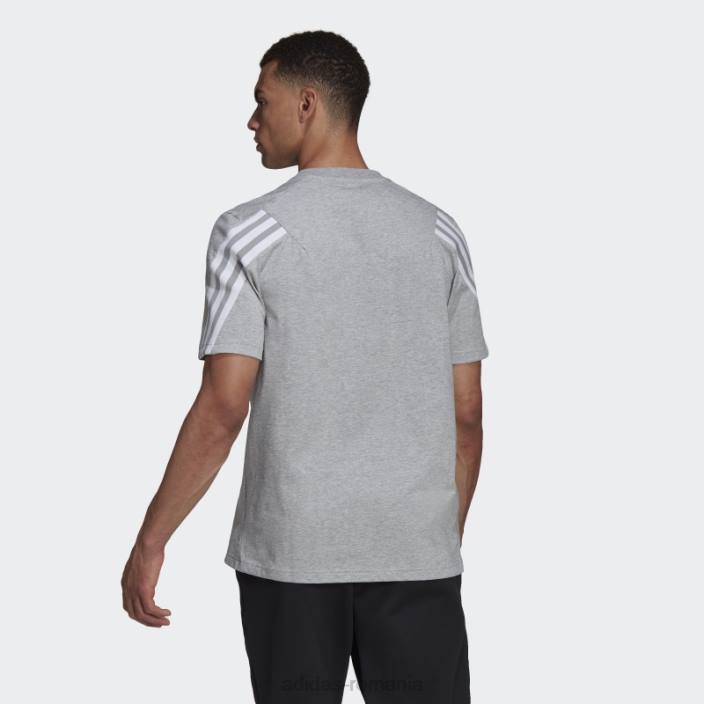 Adidas imbracaminte sport de moda gri mediu future icons tricou cu 3 dungi bărbați gri mediu/alb 2JBN7500