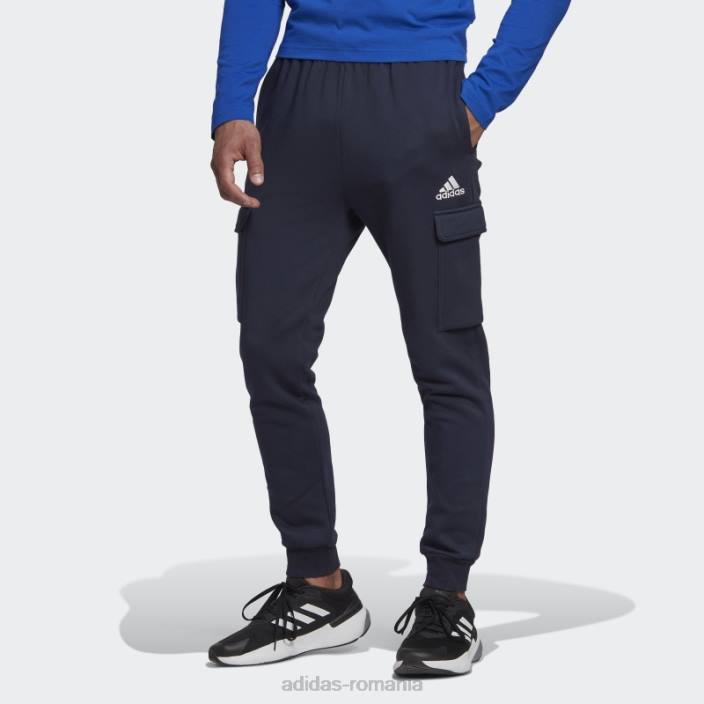 Adidas ink essentials fleece obișnuiți pantaloni cargo conici bărbați cerneală/alb 2JBN6317