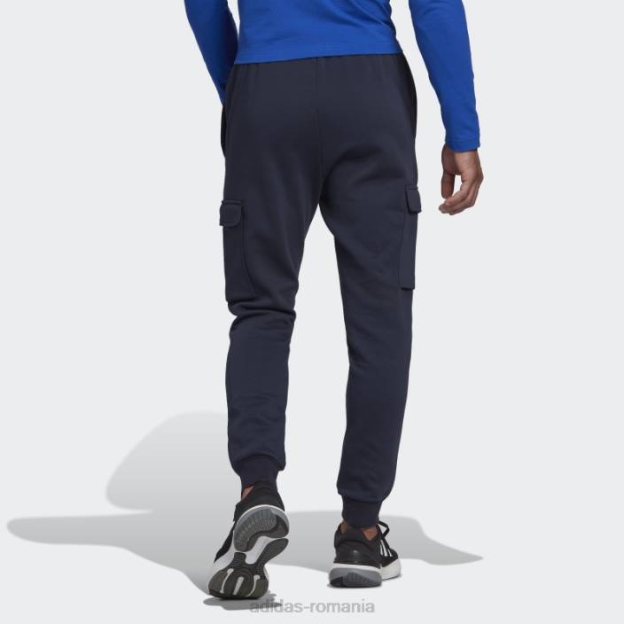 Adidas ink essentials fleece obișnuiți pantaloni cargo conici bărbați cerneală/alb 2JBN6317