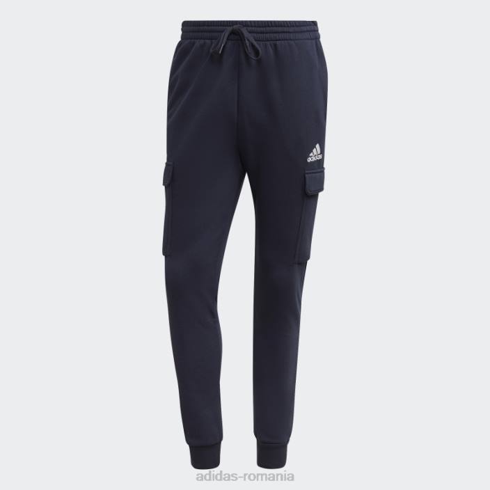 Adidas ink essentials fleece obișnuiți pantaloni cargo conici bărbați cerneală/alb 2JBN6317
