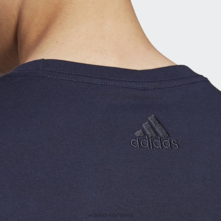 Adidas ink essentials tricou cu logo brodat liniar din tricou adidas bărbați cerneală/alb 2JBN13215