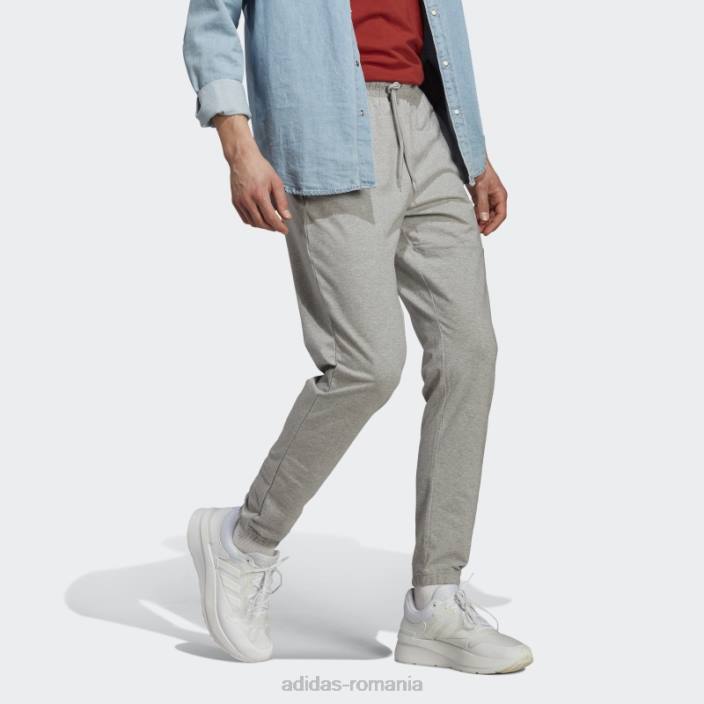 Adidas insignă conică din jerseu unic esențiale de pantaloni sport gri mediu bărbați gri mediu 2JBN5726