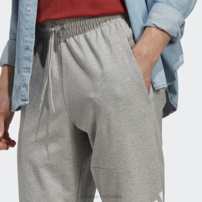 Adidas insignă conică din jerseu unic esențiale de pantaloni sport gri mediu bărbați gri mediu 2JBN5726