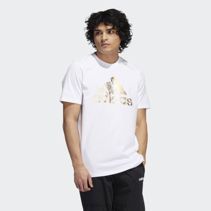 Adidas insignă din folie lichidă a tricouului grafic sport alb bărbați alb 2JBN6170