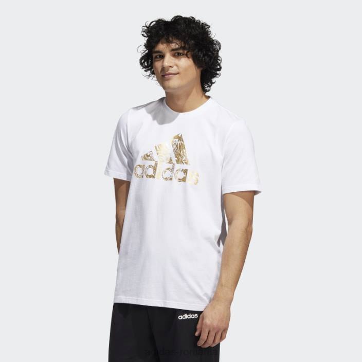 Adidas insignă din folie lichidă a tricouului grafic sport alb bărbați alb 2JBN6170