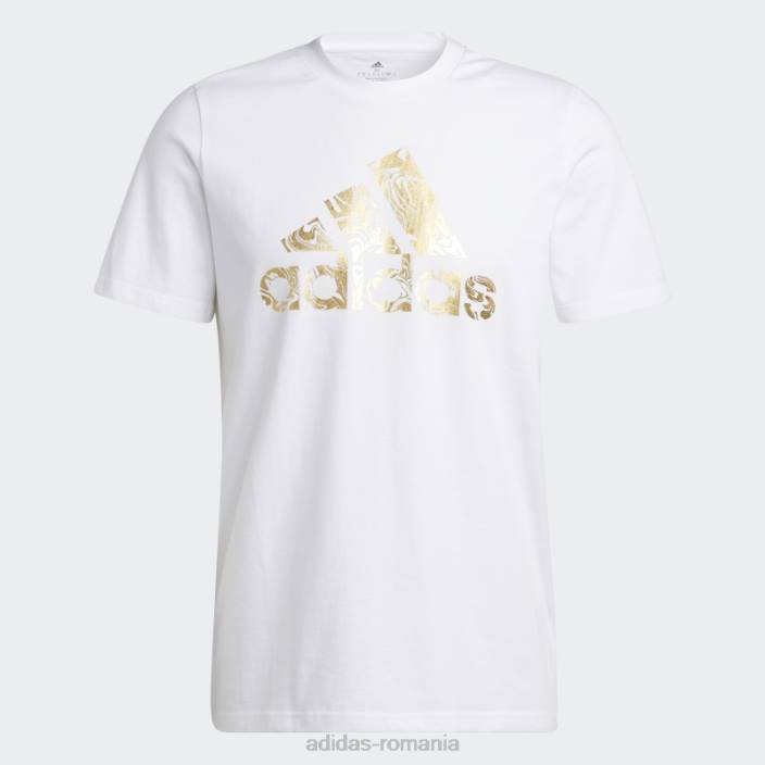 Adidas insignă din folie lichidă a tricouului grafic sport alb bărbați alb 2JBN6170