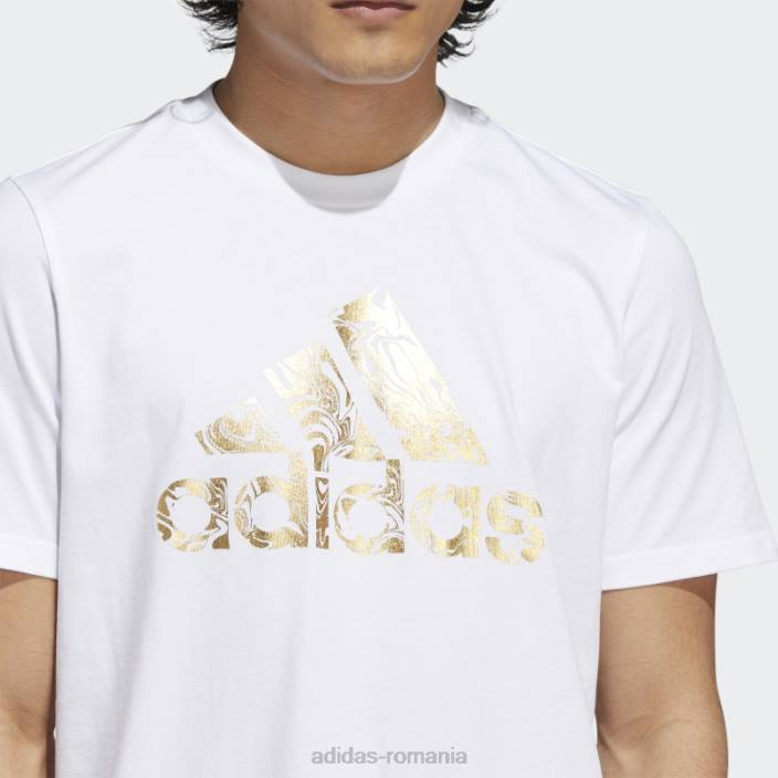 Adidas insignă din folie lichidă a tricouului grafic sport alb bărbați alb 2JBN6170