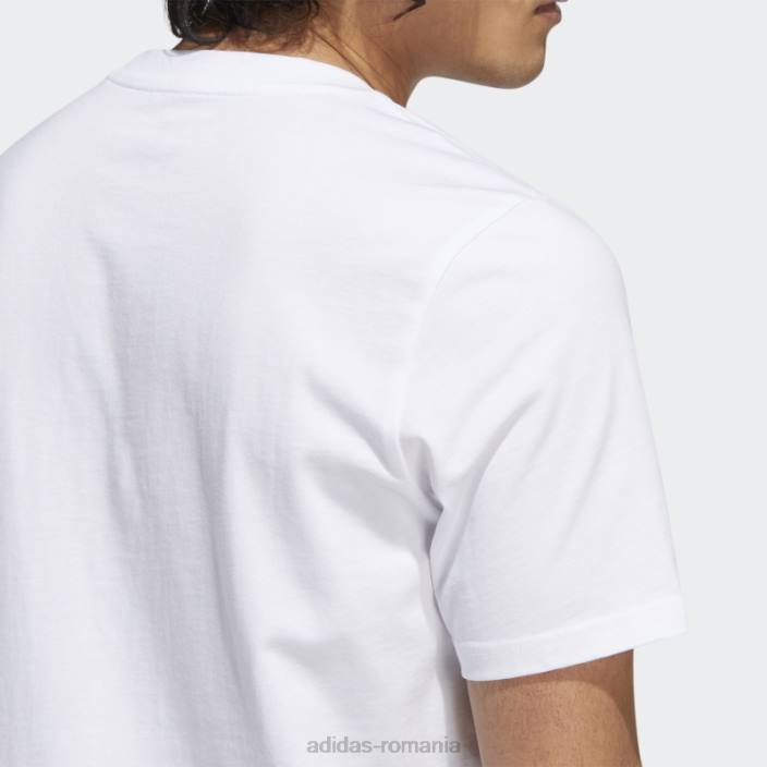 Adidas insignă din folie lichidă a tricouului grafic sport alb bărbați alb 2JBN6170