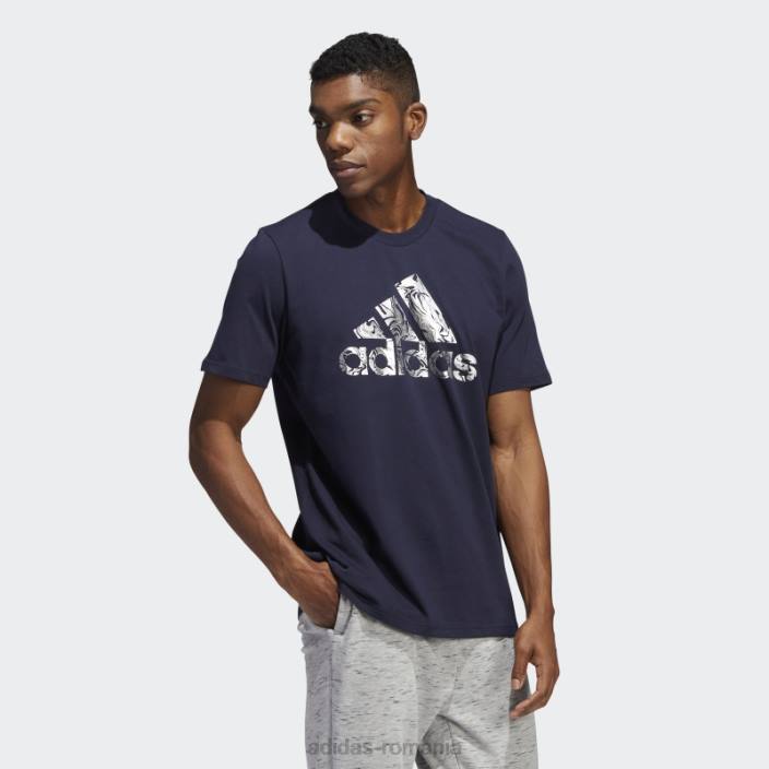 Adidas insignă din folie lichidă de cerneală pentru sport graphic tee bărbați cerneală 2JBN5234