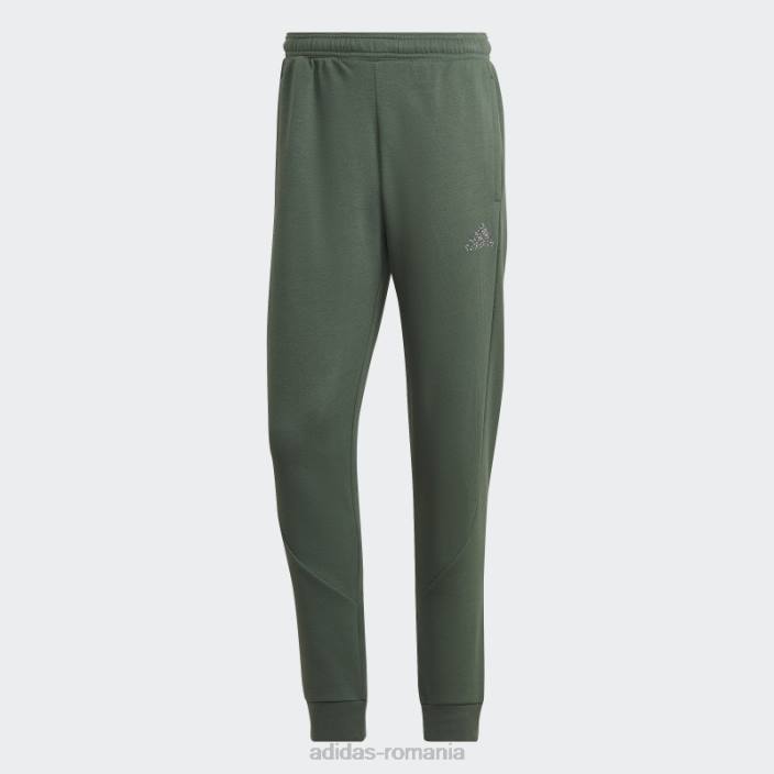 Adidas insignă fleece stadion fierbinte de sport cu manșete pantaloni oxid verde bărbați oxid verde 2JBN6637
