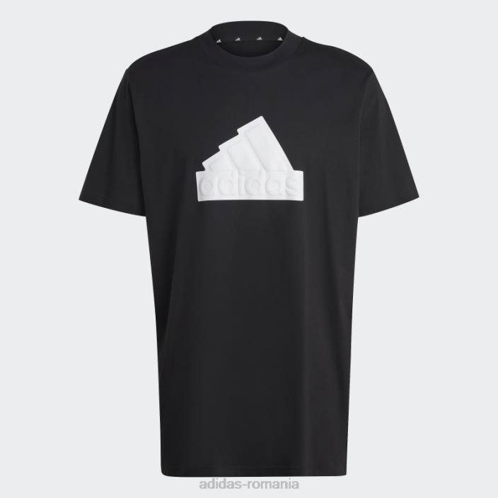 Adidas insignă neagră cu icoane viitoare ale tricouului sport adidas bărbați alb negru 2JBN13359