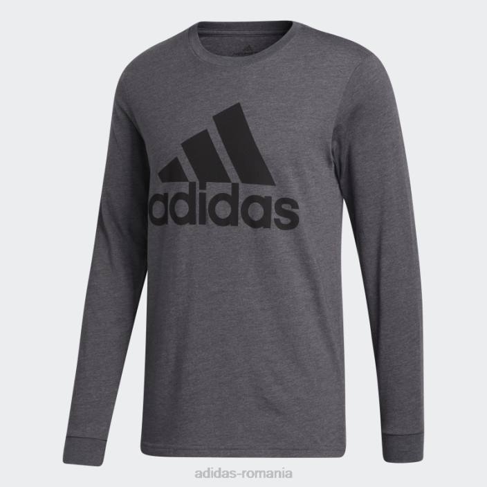 Adidas insigna de culoare gri închis a tricouului sport bărbați erica gri închis 2JBN6875