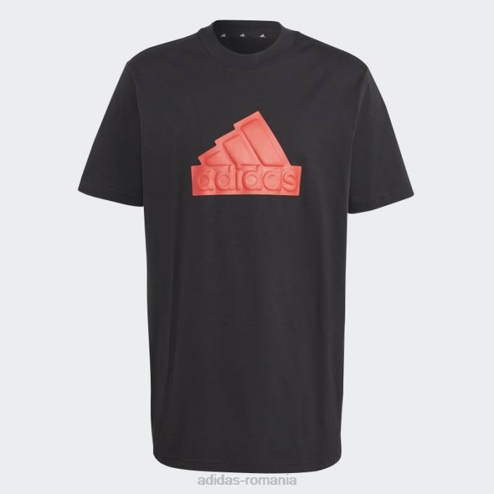 Adidas insigna neagră cu icoane viitoare ale tricouului sport bărbați negru/rosu 2JBN5860