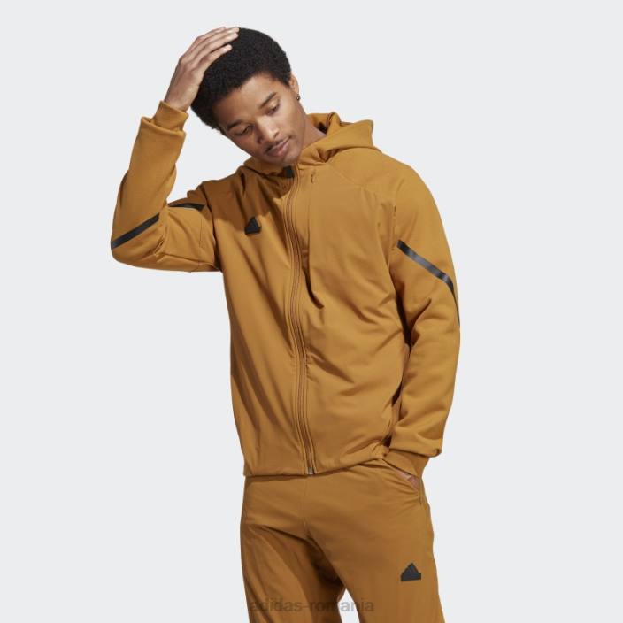 Adidas jachetă adidas premium cu fermoar complet proiectată în bronz pentru 4 zile bărbați bronz 2JBN5193
