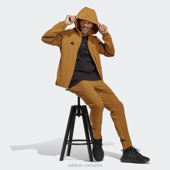 Adidas jachetă adidas premium cu fermoar complet proiectată în bronz pentru 4 zile bărbați bronz 2JBN5193