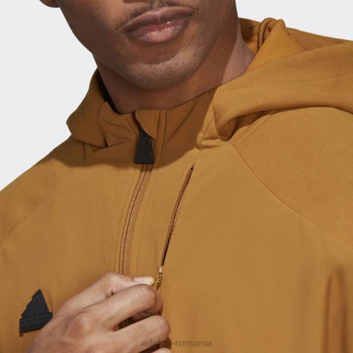 Adidas jachetă adidas premium cu fermoar complet proiectată în bronz pentru 4 zile bărbați bronz 2JBN5193