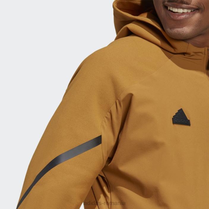 Adidas jachetă adidas premium cu fermoar complet proiectată în bronz pentru 4 zile bărbați bronz 2JBN5193