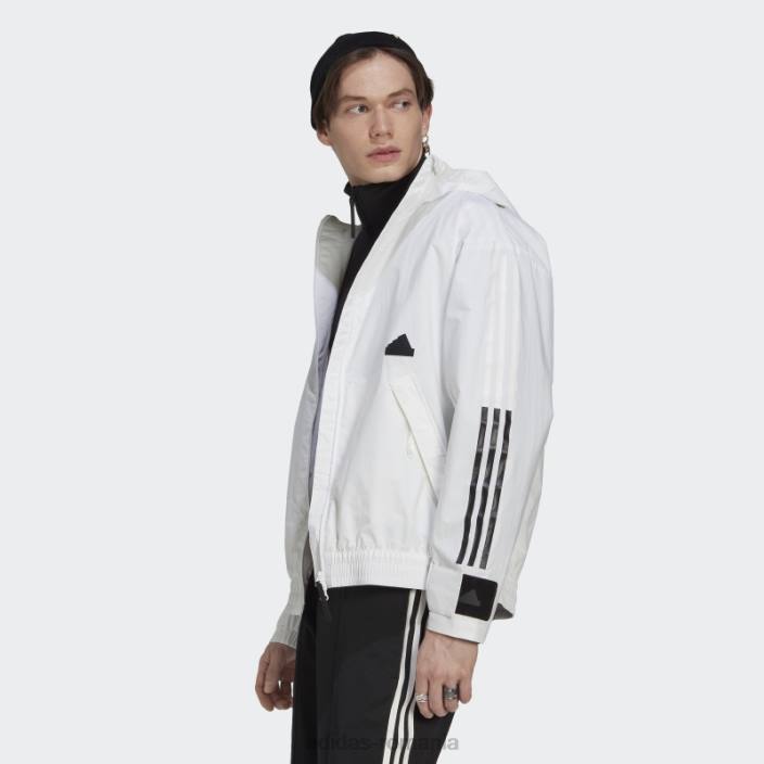 Adidas jachetă albă cu 3 dungi adidas bărbați alb 2JBN15021