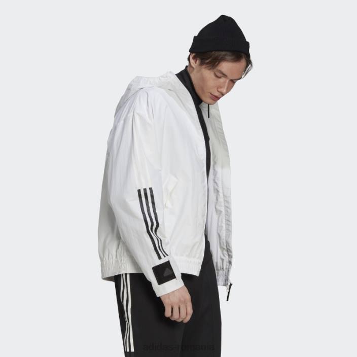 Adidas jachetă albă cu 3 dungi adidas bărbați alb 2JBN15021