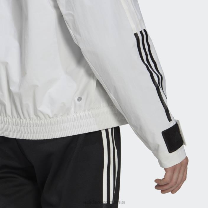 Adidas jachetă albă cu 3 dungi adidas bărbați alb 2JBN15021