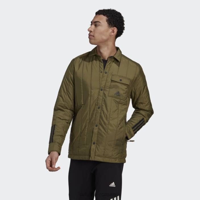 Adidas jachetă cămașă lite itavic 3 dungi olive bărbați măsline 2JBN6967