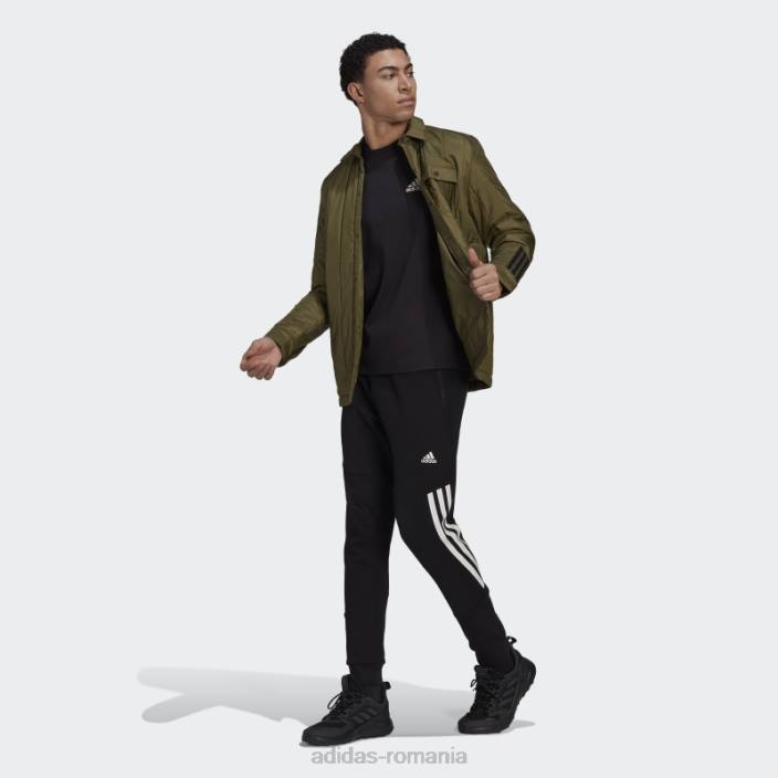 Adidas jachetă cămașă lite itavic 3 dungi olive bărbați măsline 2JBN6967