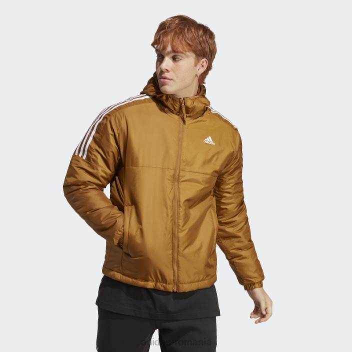 Adidas jachetă cu glugă izolată essentials bronz bărbați bronz 2JBN13760