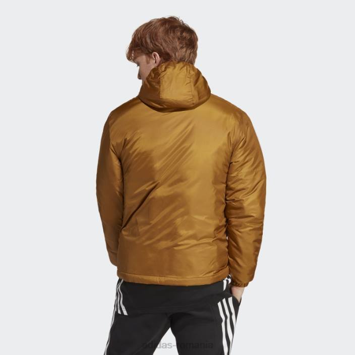Adidas jachetă cu glugă izolată essentials bronz bărbați bronz 2JBN13760