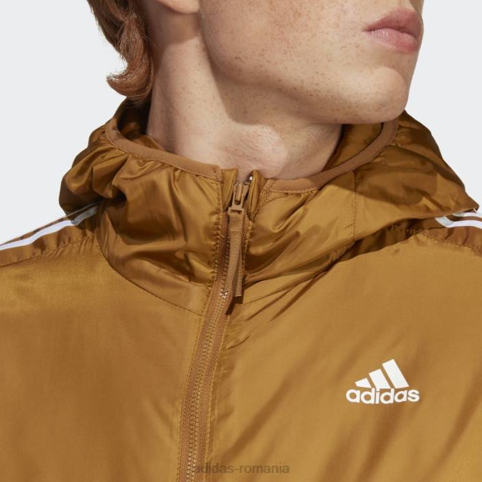 Adidas jachetă cu glugă izolată essentials bronz bărbați bronz 2JBN13760