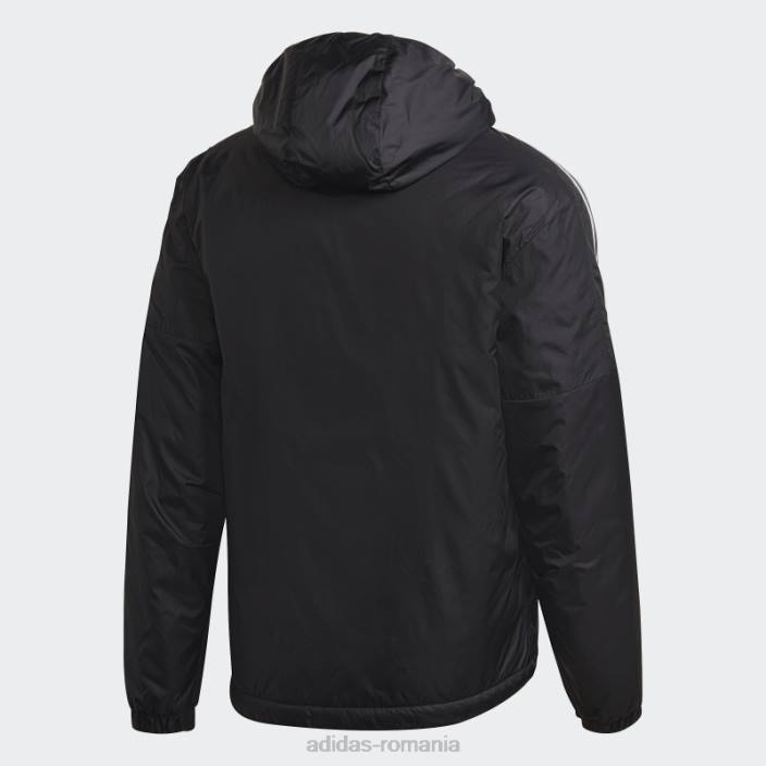 Adidas jachetă cu glugă izolată essentials neagră bărbați negru 2JBN6781