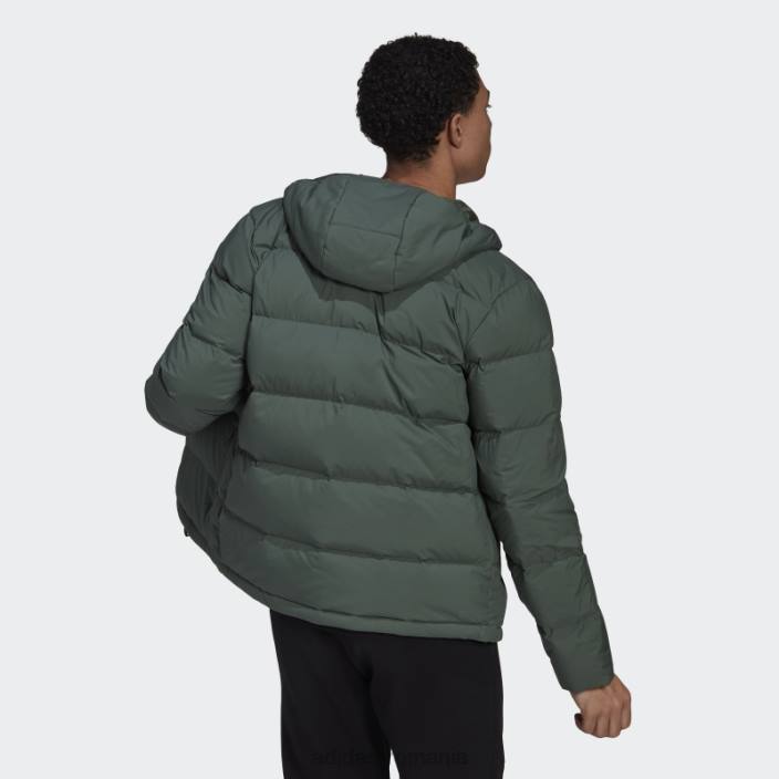 Adidas jachetă de puf cu glugă helionic de oxid verde bărbați oxid verde 2JBN6749
