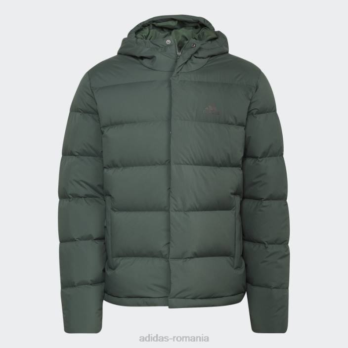 Adidas jachetă de puf cu glugă helionic de oxid verde bărbați oxid verde 2JBN6749