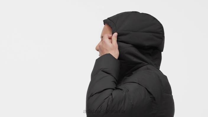 Adidas jachetă de puf cu glugă helionic negru adidas bărbați negru 2JBN6786