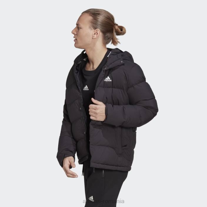 Adidas jachetă de puf cu glugă helionic negru adidas bărbați negru 2JBN6786