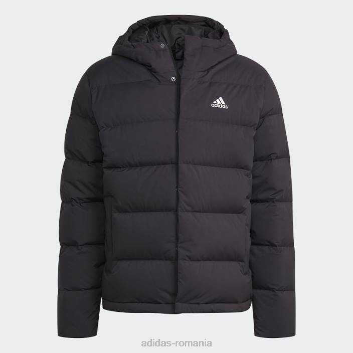 Adidas jachetă de puf cu glugă helionic negru adidas bărbați negru 2JBN6786