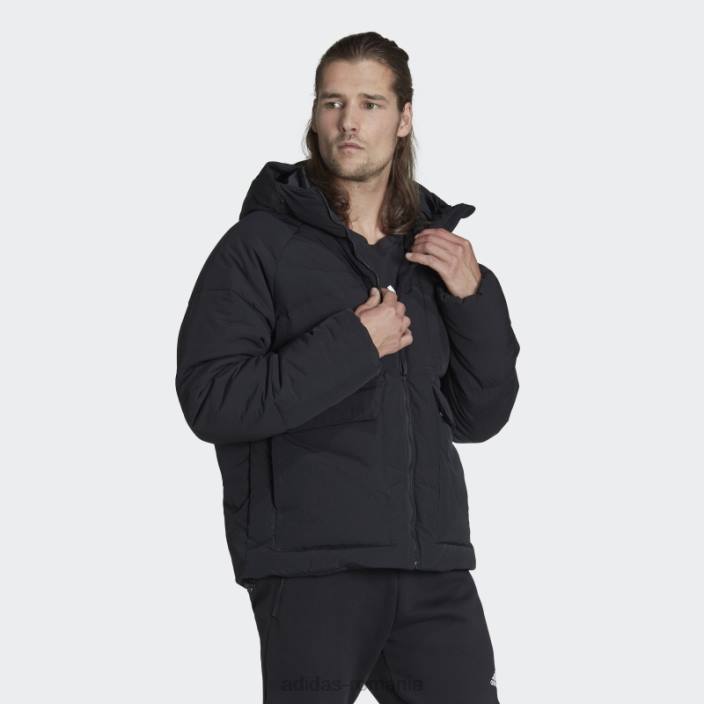 Adidas jachetă de puf mare neagră bărbați negru 2JBN6932